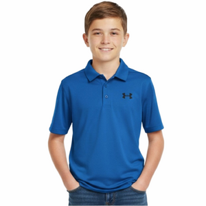 Under Armour Vibrant Blue Polo Shirt Short Sleeve Youth Boy XL Golf Athletic